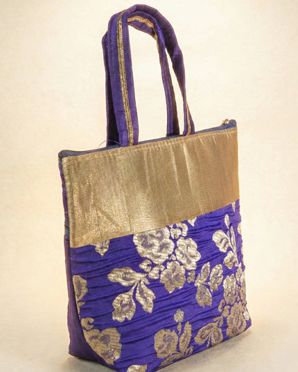 Handbag with Golden Floral Printed Design - WBG0319