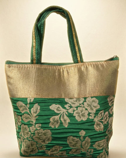 Handbag with Golden Floral Printed Design - WBG0319