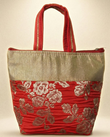 Handbag with Golden Floral Printed Design - WBG0319
