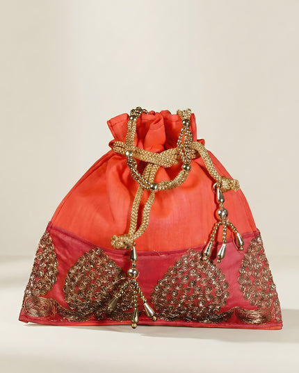 Golden Embroided Potli Bag - WBG0321