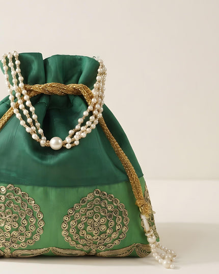 Golden Embroided Potli Bag - WBG0321