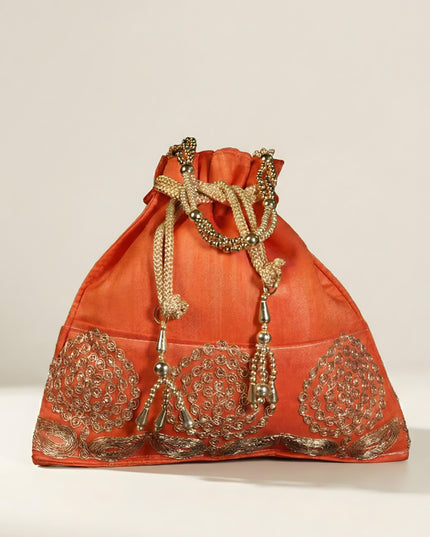 Golden Embroided Potli Bag - WBG0321