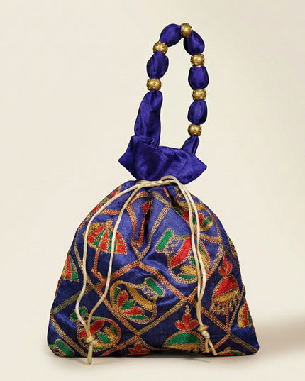 Potli Bag - Festive Theme Multi Coloured Embroidery - WBG0357