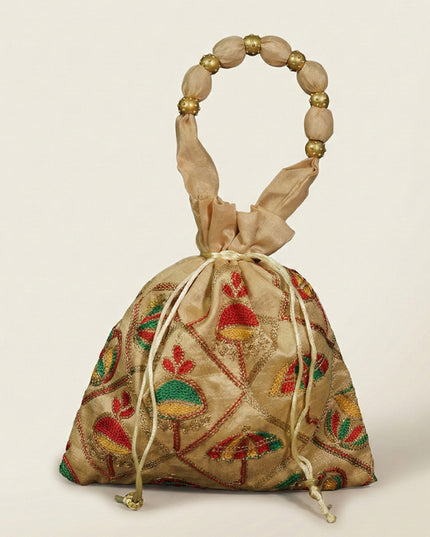 Potli Bag - Festive Theme Multi Coloured Embroidery - WBG0357