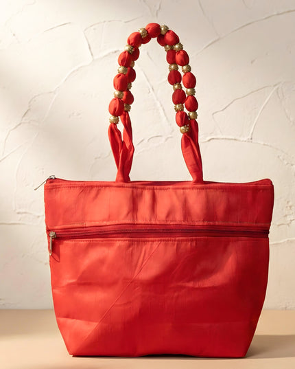 Handbag with Golden beads and Mirror Embroidery - WBG0362