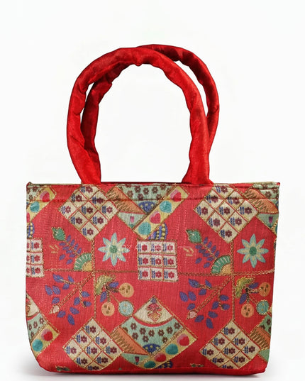 Printed Raw silk Hand Bag - WBG0439