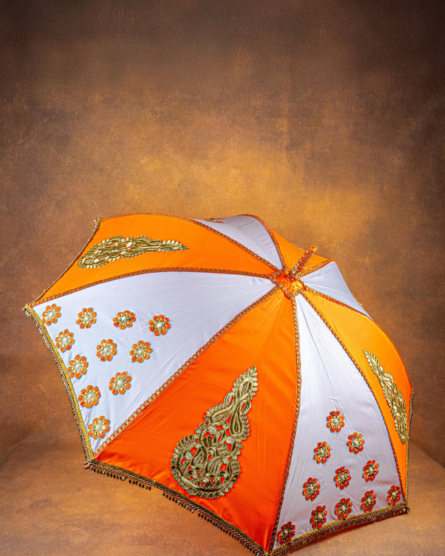 Orange & White Color Kasi Yatra Set - WBG0470-12
