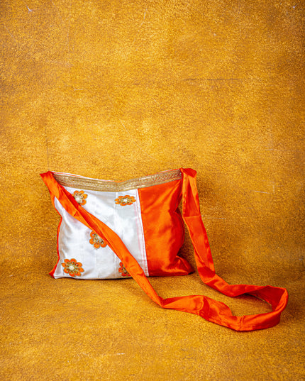 Orange & White Color Kasi Yatra Set - WBG0470-12