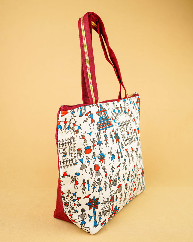 Warli Printed Handbags - WBG0680-2