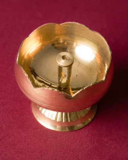 Brass Flower Diya with Stand - WBG0769