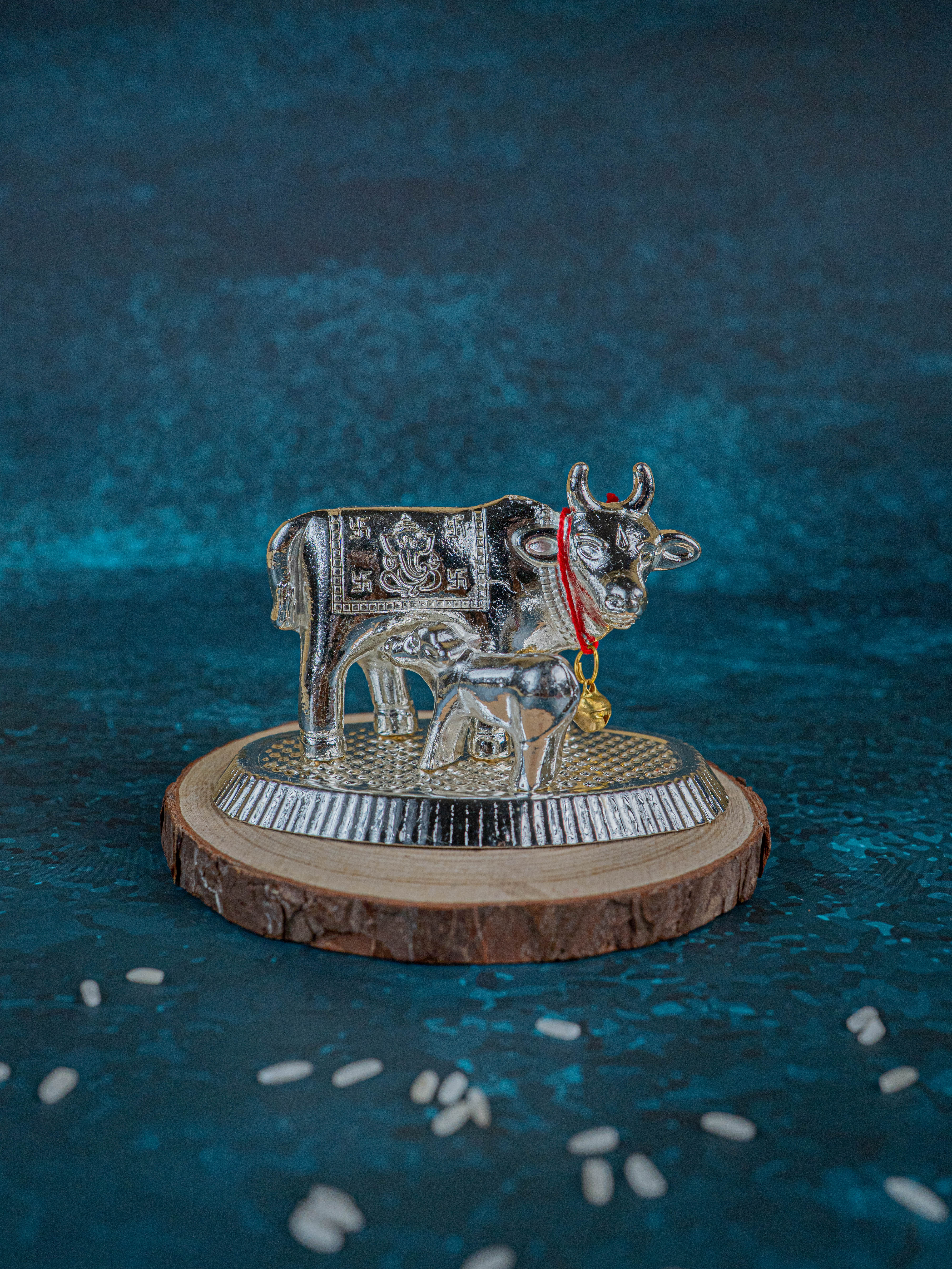 Silver Plated Cow and Calf - WBG0773 – Wedtree