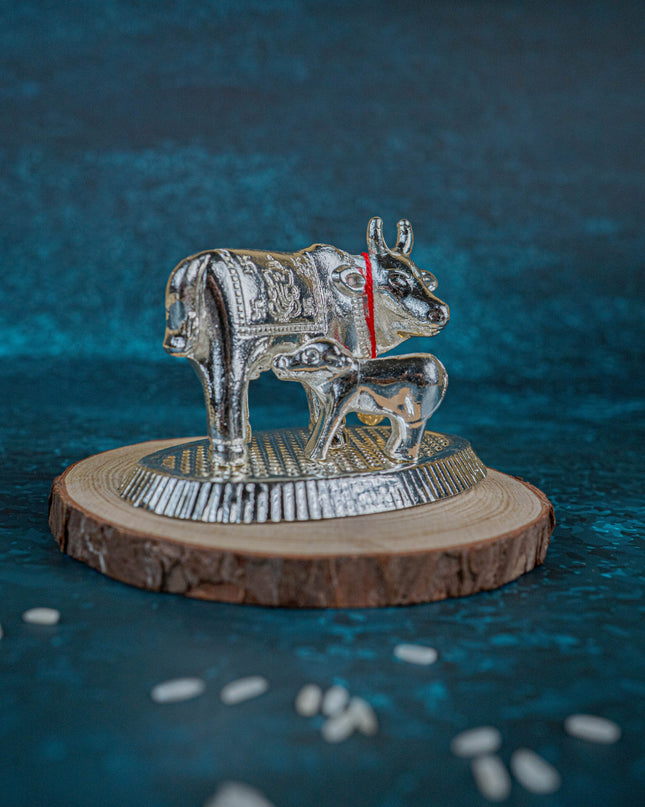 Silver Plated Cow and Calf - WBG0773