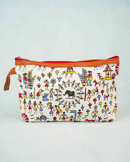 Warli Printed Purse with Zipper - WBG0812