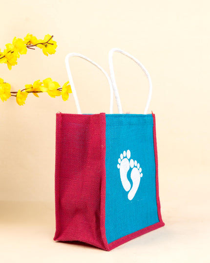 Customizable Baby Shower Jute Bag - 10 inch - WBG0868