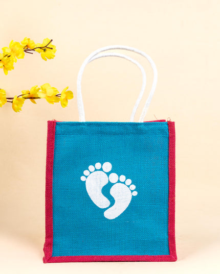 Customizable Baby Shower Jute Bag - 10 inch - WBG0868