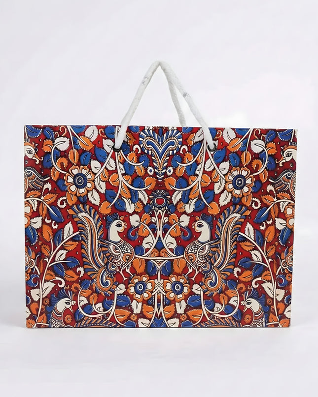 Multi Designed Paper Bags - Double Peacock Print - WBG0914-9