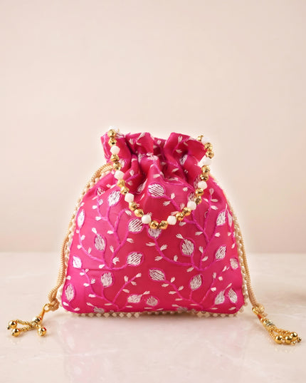 Designer Potli Bag with All over Embroidery - WBG0928