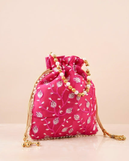 Designer Potli Bag with All over Embroidery - WBG0928