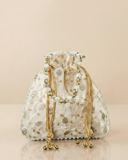 Designer Potli Bag with All over Embroidery - WBG0928