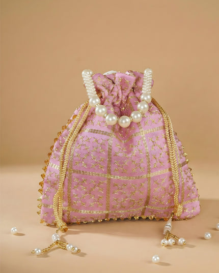 Golden Embroidery Design Potli Bag - WBG0950