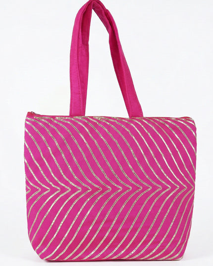 Golden Lace Work Hand Bag - (12x9) - WBG0951-2