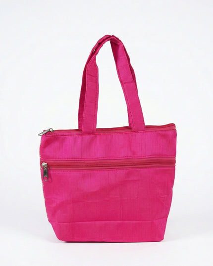 Golden Lace Work Hand Bag - (12x9) - WBG0951-2