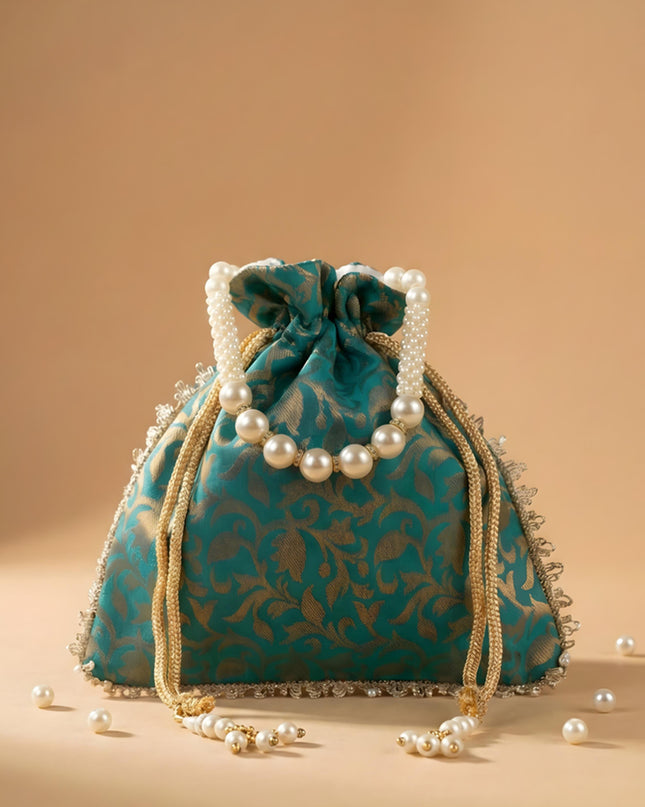 Raw Silk Potli Bag - WBG0953