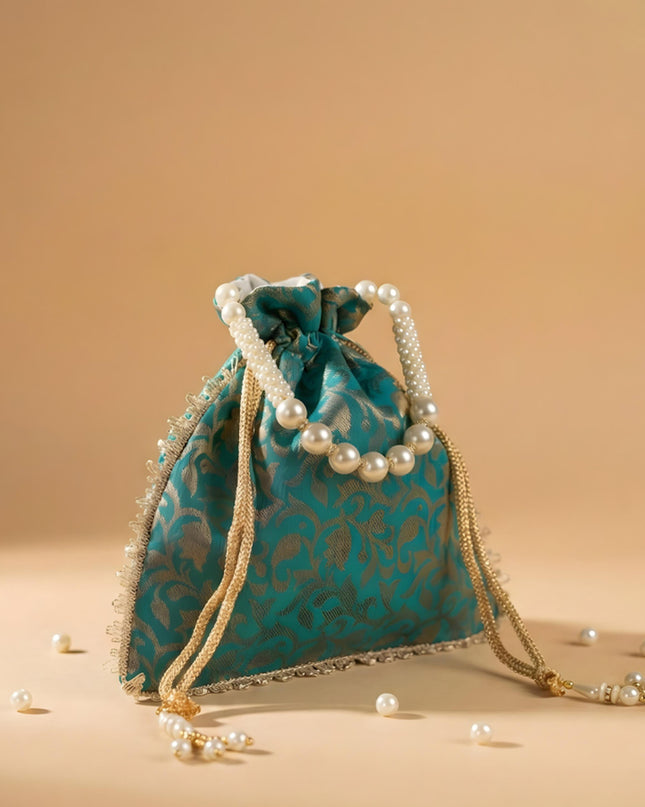 Raw Silk Potli Bag - WBG0953