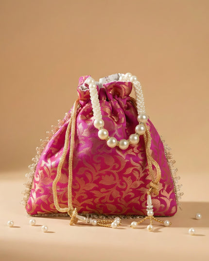 Raw Silk Potli Bag - WBG0953