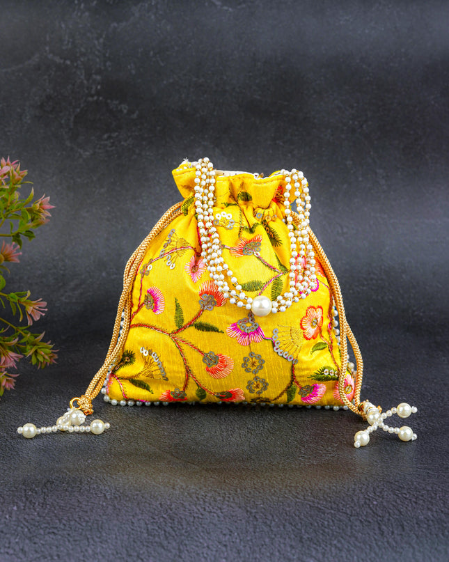 Embroidery Chamki Work Potli Bag - WBG0955