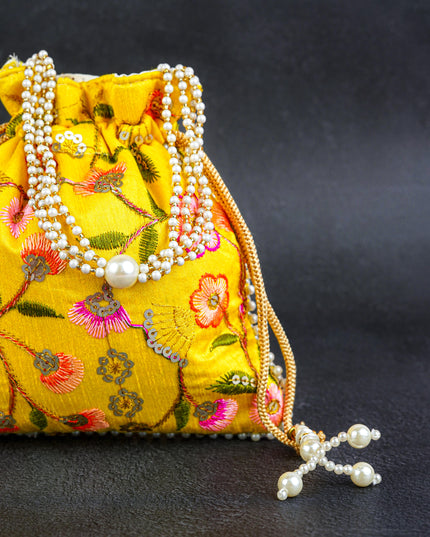 Embroidery Chamki Work Potli Bag - WBG0955