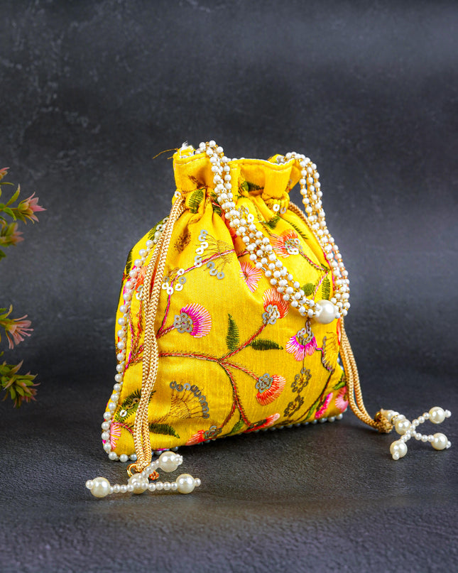 Embroidery Chamki Work Potli Bag - WBG0955