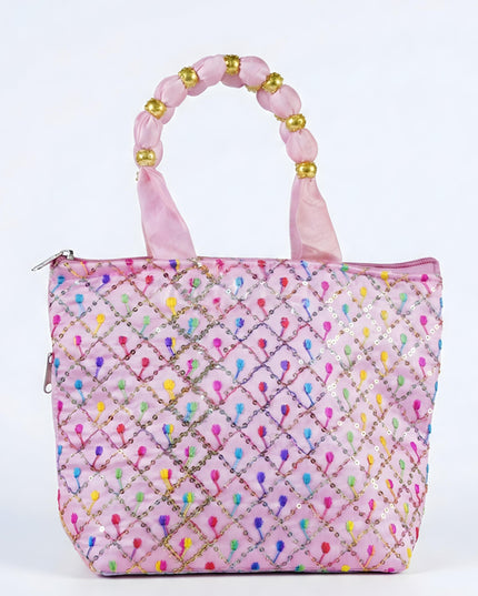 Hand Bag with Allover Thread Embroidery  - WBG0957-1