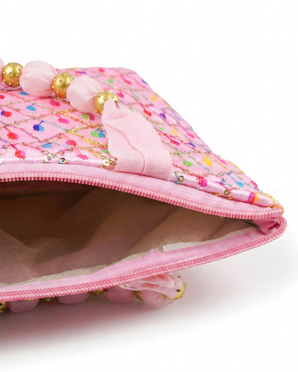 Hand Bag with Allover Thread Embroidery  - WBG0957-1