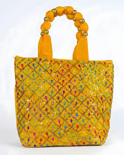 Hand Bag with Allover Thread Embroidery  - WBG0957-1