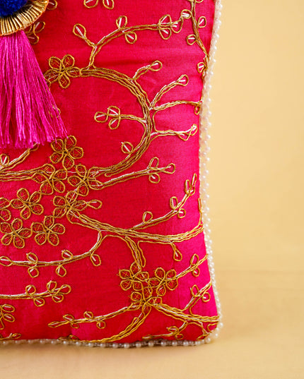 Return Gift Hand Bag with Pearl Handle - 9 inch - WBG0982-2