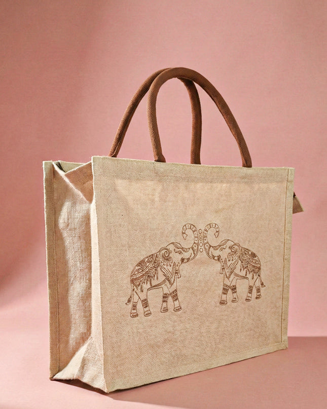 Customizable Printed Juco Bag - Elephants - WBG1010