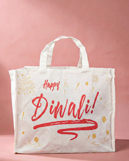Happy Diwali Printed Cotton Bag - WBG1141-1