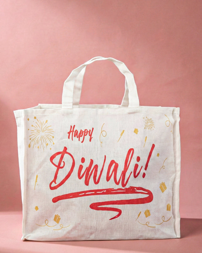 Happy Diwali Printed Cotton Bag - WBG1141-1