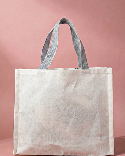 Happy Diwali Printed Cotton Bag with Colour Handle - WBG1141-2