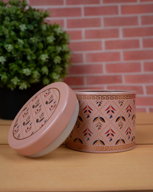 Printed Tin Jar - Peach - WBG1340-4