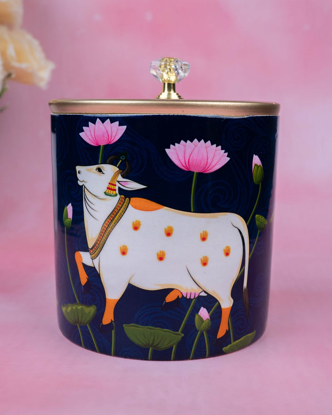 Metal Pichwai Dry Fruit Jar - WBG1369