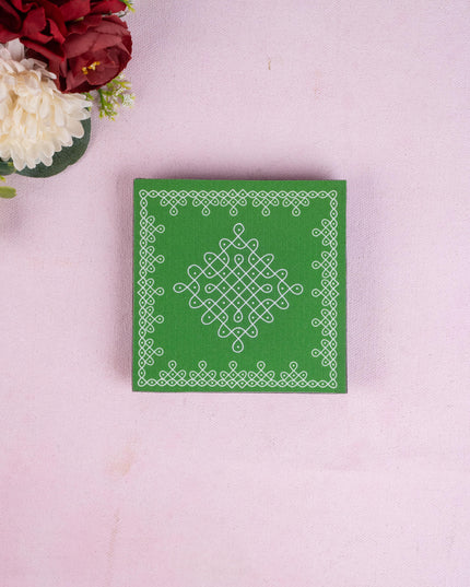 Laminated Manai - Sikku Kolam Design - 4 x 4 - WBG1386