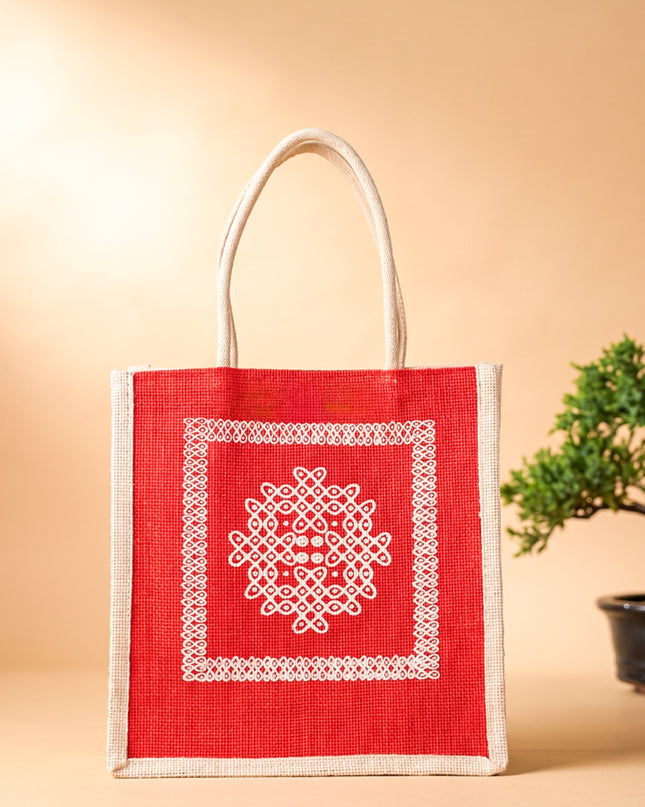 Jute Bag Kolam Design - WBG1409