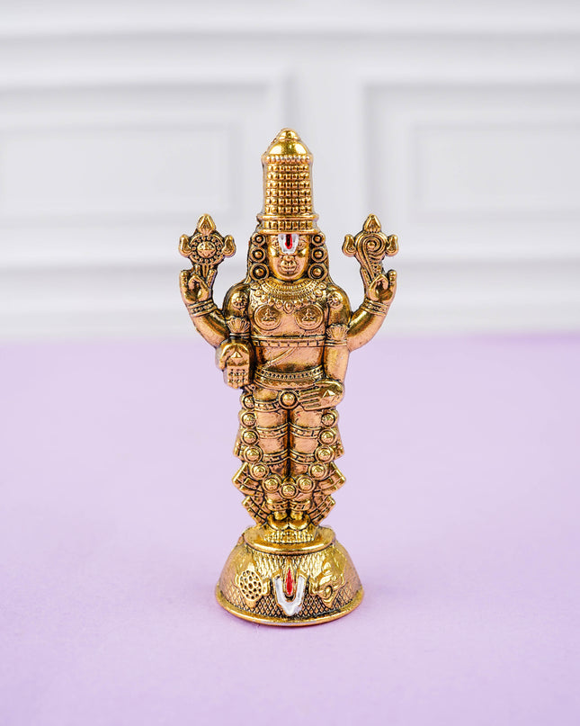 Murti - Gold Antique Tirupati Balaji Idol - WBG1420