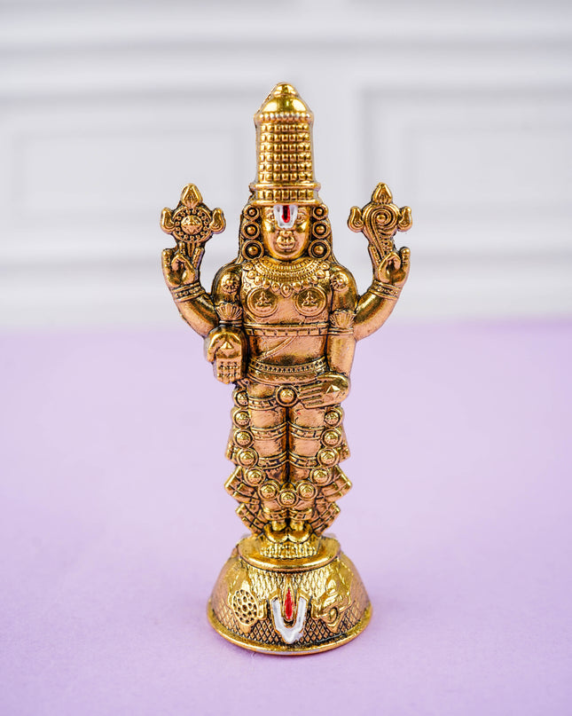 Murti - Gold Antique Tirupati Balaji Idol - WBG1420