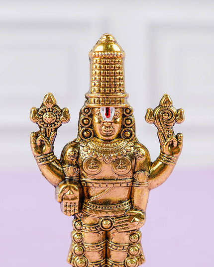 Murti - Gold Antique Tirupati Balaji Idol - WBG1420