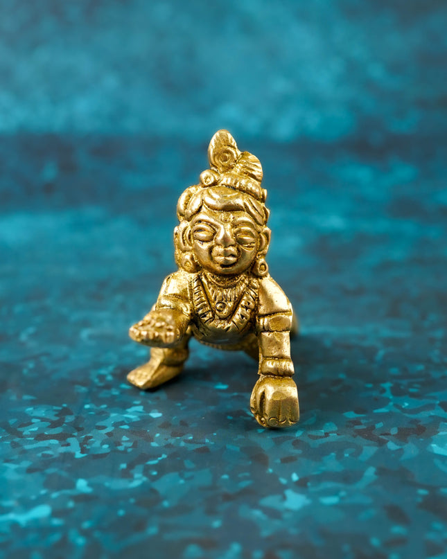 Brass Laddu Gopal Figurines - 2 inch - WBG1436