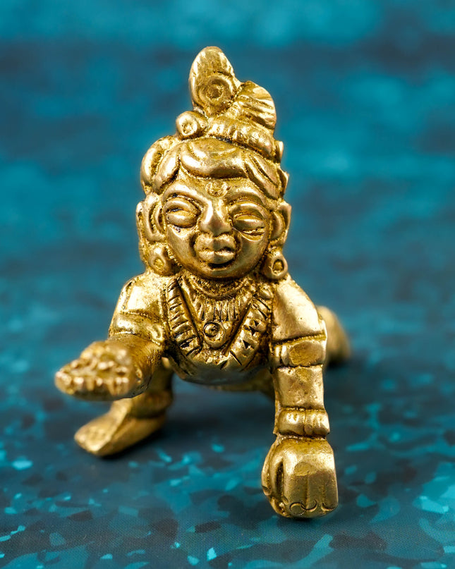 Brass Laddu Gopal Figurines - 2 inch - WBG1436