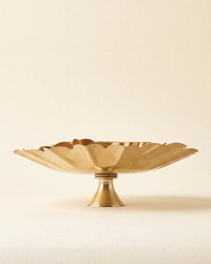 Copper & Brass Double Flower Diya - WBG1447